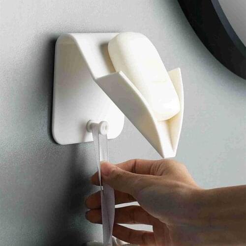 Creative Punch-free Soap Box bathroom organizer Drain Holder Wall Hanging Rack Tools rangement cuisine