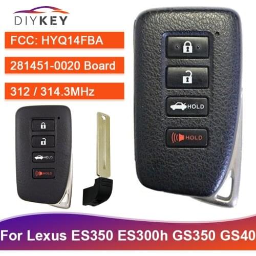DIYKEY 312 / 314.3MHz HYQ14FBA 2814510020 G Board Smart Remote Key Fob for Lexus ES350 ES300h GS350 GS40 GS450h 2013-2016