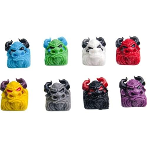 LX9B 1PC Resin DIY Mechanical Keyboard Keycap Durable OEM Profile R4 Manual Customized Tauren Artisan Design Keycap