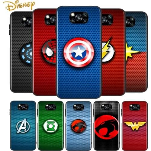 Marvel logo cute for Xiaomi Poco X3 NFC X2 M3 M2 F2 F3 Pro C3 F1 A2 Lite Mix3 Play Silicone Soft Black Phone Case