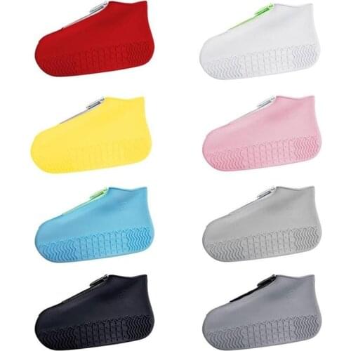 Reusable Silicone Rain Cover For Shoe Waterproof Rain Shoes Covers Zipper Outdoor Thickened Camping Slip-resistant Rubber Rain