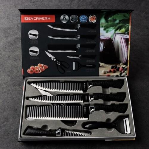 Kitchen Knives Set Gift 6PCS Chef Knife Barbecue Knife Damascus Japanese Knives Set of Knives Peeler Tourist Knife Butcher Knife