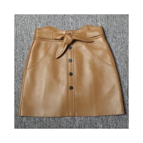 2019 New Fashion Genuine Real Sheep Leather Skirt J27