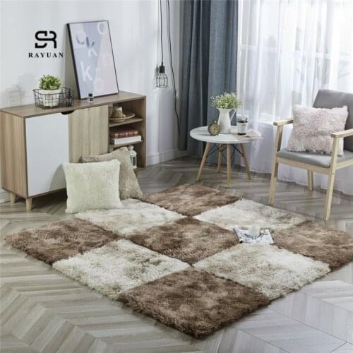 RAYUAN Gradation Plush Water Absorption Carpet DIY Puzzle Mat Warm Soft Area Rug Anti Slip Children Baby Play Mats Playmat