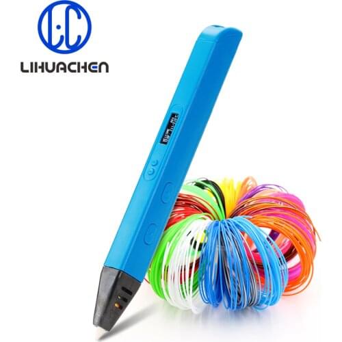 Lihuachen 3D printing pen and OLED display 3D drawing pen creative graffiti art craft production and education ABS/PLA filament