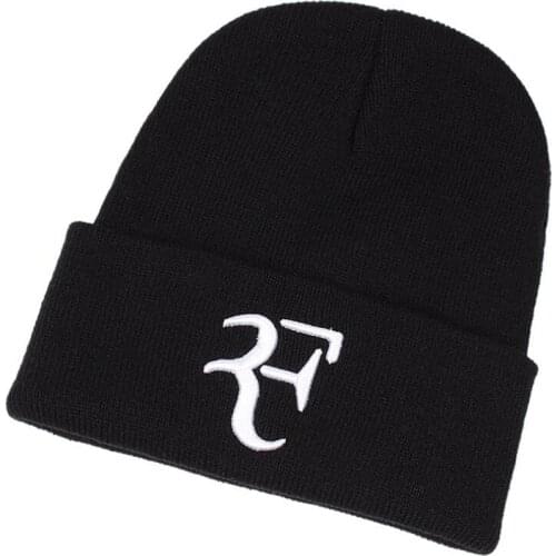 Tennis Star Roger Federer Knitted Hat 3D embroidery Men And Women Unisex Knitted Beanies Outdoor Warm Hats Fashion Hip Hop Hat