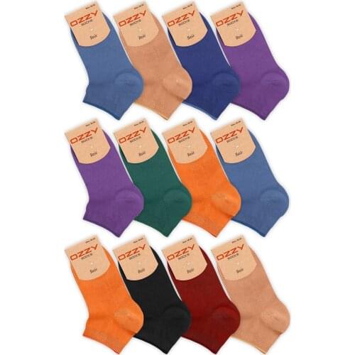 Womens Bamboo Seamless Booties Socks 12 Pairs Different Colors Daily Use