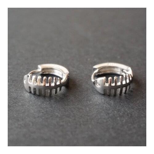 REETI 925 Sterling Silver Earrings for Women Fashion Personality Couple Small Contracted Fish bone Earrings