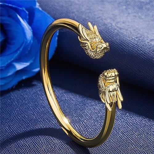 Women Mens Domineering Dragon Head Bangle Bracelet Motorcycle Party Animal Bangle Punk Hip Hop Jewelry Accessories Party Gifts