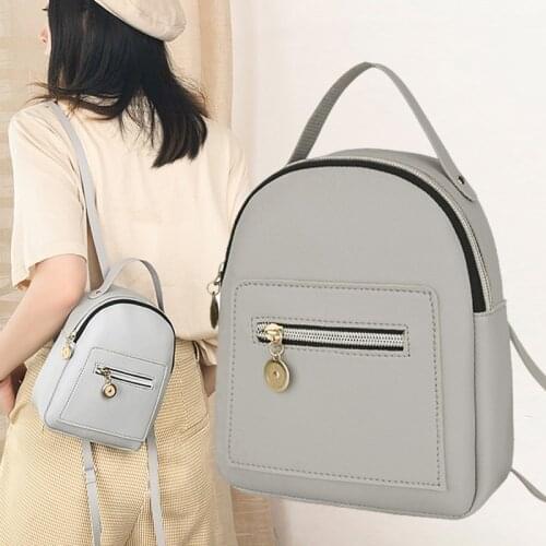 Women Backpack Bag Zipper Large Capacity Pu Leather Fashion For Travel Mobile Phone Кошелек Женский Сумка Женская sac à main