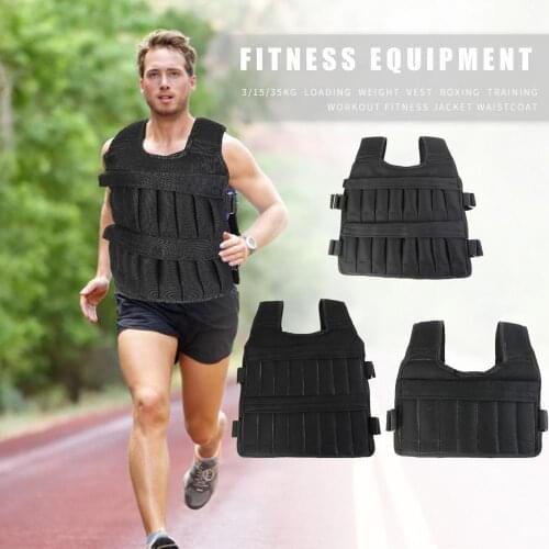 15/35KG 50KG Max Loading Weighted Vest Adjustable For Boxing Training Thickening Exercise Waistcoat Fitness Jacket Sand Clothing