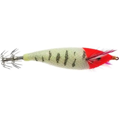 1Pcs Fake Bait Shrimp Hook 11.5CM Wood Fishing lure Wobbler Squid Jig Hard Bait Artificial Lure Jigging Lure Octopus Bait