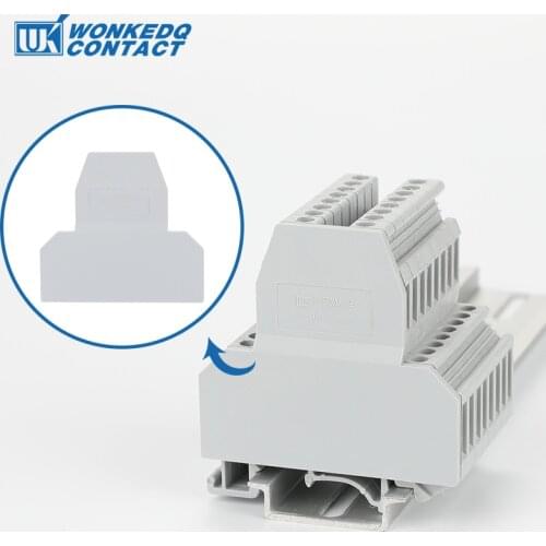 10pcs D-UKK3/5 For UKK3 UKK5 UK Double Level Terminal Block Accessories End Cover Plate Din Rail Terminal Blocks