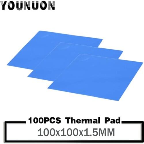 100PCS 100x100x1.5mm Thermal Conductivity Thermal Pad 100x100x1.5mm Conductivity For LED GPU CPU Heatsink Cooling