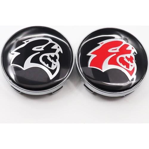 4pcs 56mm or 60mm Hellcat Car Logo Wheel Center Cap Rim Badge Dust-Proof Covers Decal Refit Creative Decoration Emblem Sticker