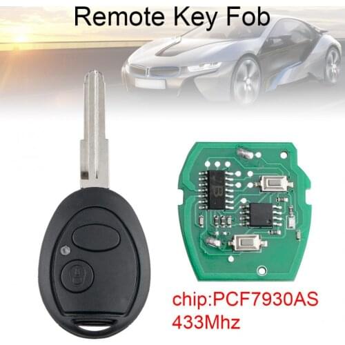 433Mhz 2 Buttons Black Car Remote Key Fob with PCF7930AS Chip Fit for Land Rover Discovery 2 TD4 / TD5