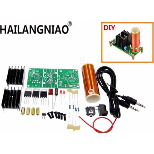 5* 15W Mini Tesla Coil Plasma Speaker Tesla Kit Music Wireless Transmission Board Module DC 15-24V Plasma Stereo Speaker DIY Kit