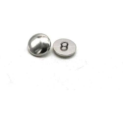 50pcs/lot 15mm Sewing Metal Buttons silver Tone shank Round button