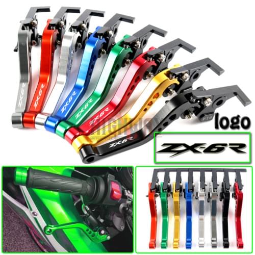 Motorcycle CNC Aluminum Brake Clutch Levers Adjustable Short Lever for Kawasaki NINJA ZX6R ZX636R ZX6RR 636 2000-2004
