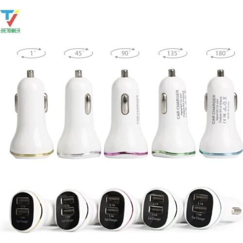 Various Color Wave Style 2.1A + 1A 2U Car Charger Adapter for Iphone Samsung Callphone Wholesale 100pcs