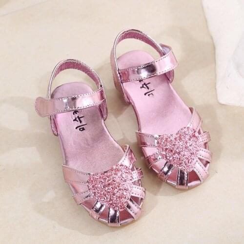 Princess Kid Girls Sequins Shoes Fashion 2018 Newborn Baby Girl Bow Dance Party Performance Flat Sandals Crystal Jelly Sandals
