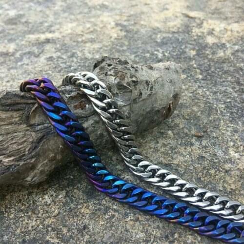 9.5 mm Titanium Curb Chain 62 cm length Necklace 20 cm bracelet