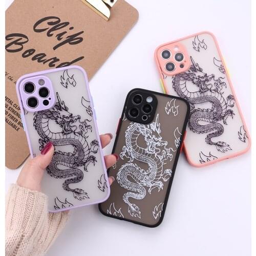 Dragon God Pattern Phone Case For iPhone 12 11 Pro 8 7 6S Plus X XS MAX XR SE 2020 Shockproof Camera Protection Back Cover
