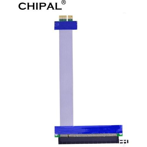 CHIPAL PCI Express Riser 18cm PCI-E 1X Male to 16X Female Riser Card Extender Flexible Ribbon Extension Cable for Video Card