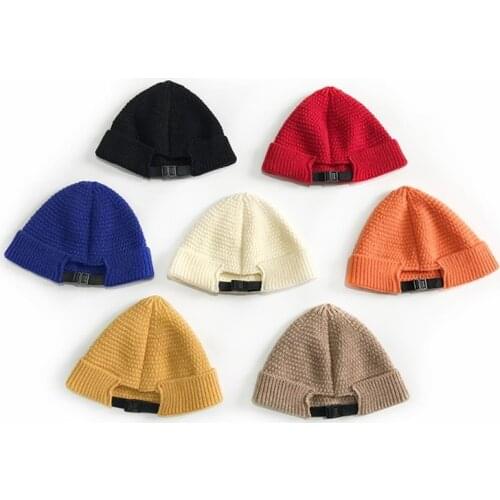 KENSHELLLEY Kids Promotional Winter Beanie Solid Color Skullcap Beanie Multicolor Strainer Adjustable Acrylic Beanies For Kids