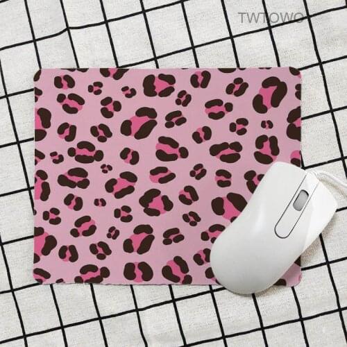 Pink leopard print Gaming mouse pad Simple design speed Gaming mouse pads 21*26cm lovely Cartoon mouse pad