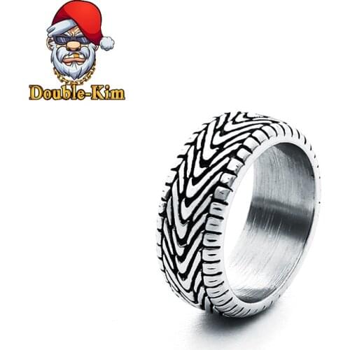 Tire Restoring Ancient Ways Ring Titanium Stainless Steel Material Hip-Hop RAP Street Culture Fashion Man Jewelry Exquisite Gift
