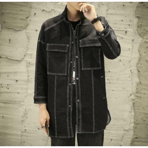 Mens Solid Color Big Pockets Medium-long Style Loose Fashion Coat Plus Size New