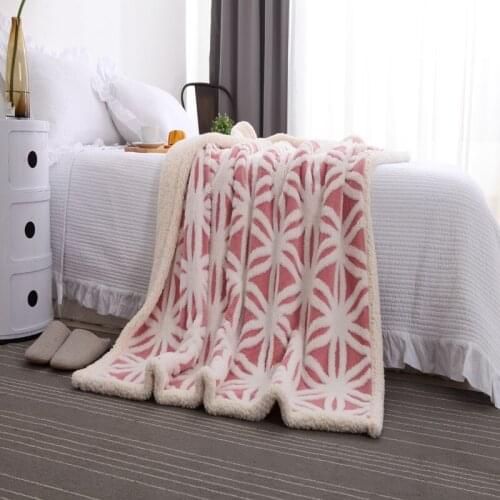 Soft Cotton Wool Printed Flannel Blankets For Beds Solid Coral Fleece Throw Winter Bed Linen Sofa Cover Bedspread Blankets