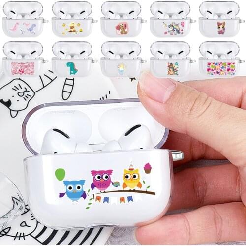 Dust-proof Case for Apple AirPods Pro Silicone Transparent Earphone Casewith Different Cartoon Pattern Headphone Accessories