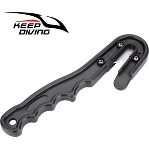 KEEP DIVING Diving Cutter Fishing Line&Cable Cutter Scuba Dive Knife with 2 Blades Black for Water Sports Safe Diving Accessory