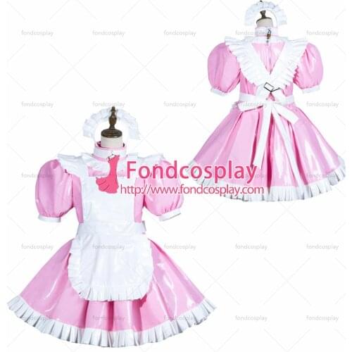 Sissy maid pvc dress lockable Uniform cosplay costume Tailor-made[G3774]