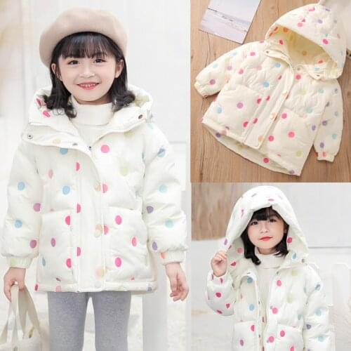 Girls' Warm Cotton Coat Childrens Short Down Padded Jacket Winter Clothes for Girls