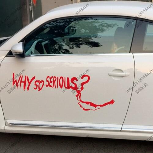 Why So Serious Joker Dark Knight Funny Car Truck Decal Sticker Vinyl Die cut no background, You choose size and color