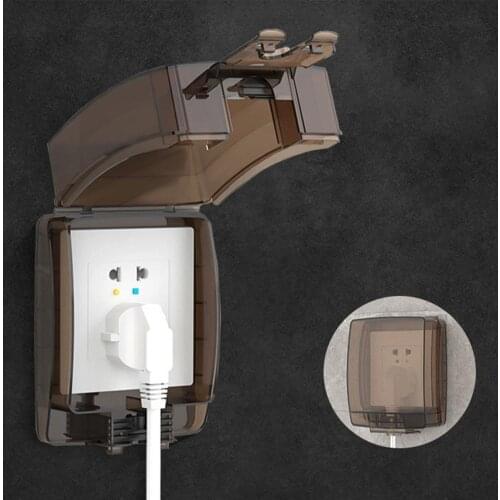 Waterproof Switch Socket Cover Universal Socket Box Electric Plug Cover For Bathroom Transparent Wall Switch Jack Socket