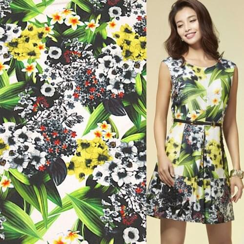 Amazing!floral and leaves print 100% silk JianHong crepe silk fabric 22momme 110cm width,SJHC016