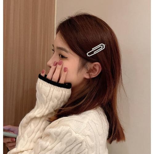 Fashion Pearl Clip Barrettes Retro Hong Kong Style South Korea Exquisite Bang Side Clip Hair Clips for Women