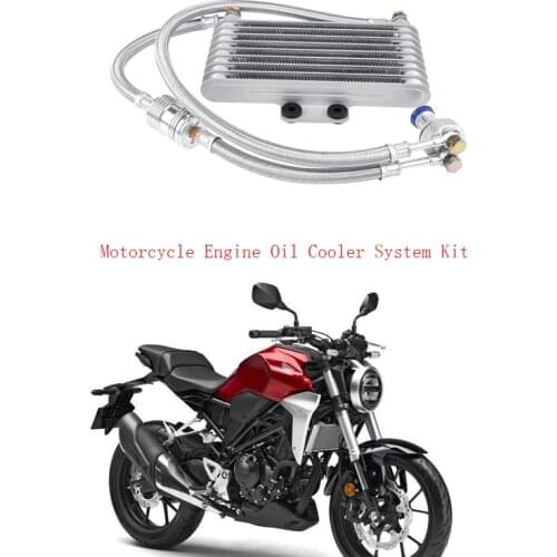 Motorcycle Oil Cooler Parts Motorcycle Engine Oil Cooler Oil Cooling Radiator System Kit for Honda CB CG KYMCO SYM T1