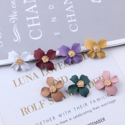 10PCS/Lot 16*18mm Rubber Lacquer Flowers Shape Charms Zinc Alloy Pendant For Diy Necklaces Bracelets Jewelry Accessories