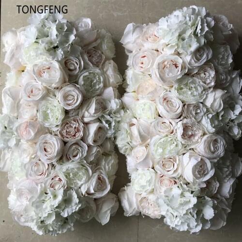 10pcs/lot Artificial Wedding Arch Runner Rose Decorative Silk Flower Props Wedding Background Decoration Flower Wall TONGFENG