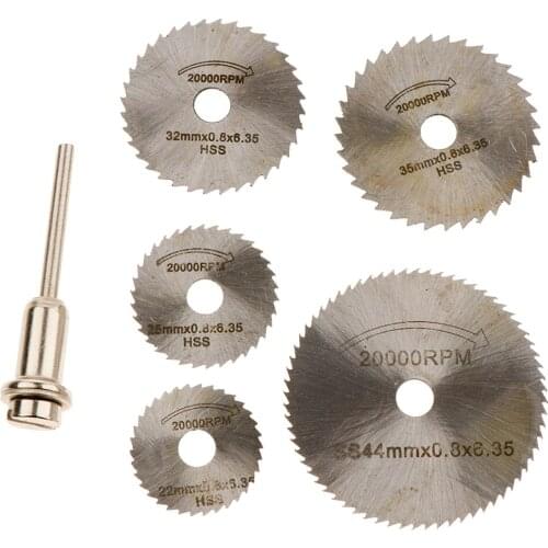6pcs/set Circular Saw Blade Wood Metal Plastic Cutting Disc for Rotary Tool