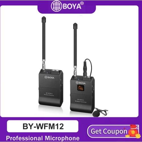BOYA BY-WFM12 Wireless Microphone VHFMic System for iPhone Sony Canon DSLR Camcorder Audio Recorder PK WM4 BY-WM4