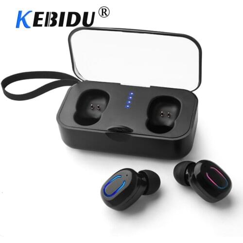 KEBIDU Wireless Bluetooth Earphones 5.0 TWS Mini Wireless Music Stereo Deep Bass Headset With Charging Box For Smart Phone