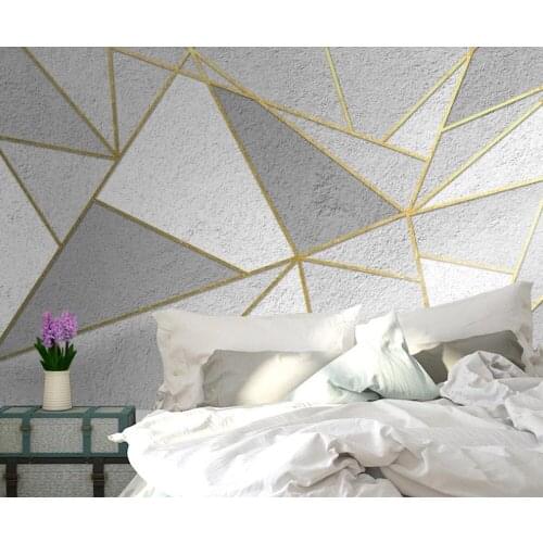 Bacal Custom large 3D wallpaper mural Nordic minimalist personality abstract geometric gold line background wall paper huda