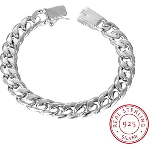 Lekani Mens Fine Jewelry 10mm Width 8'' 21cm Bracelet 925 Sterling Silver Twisty Round Chains Cuff Bangles Bracelets