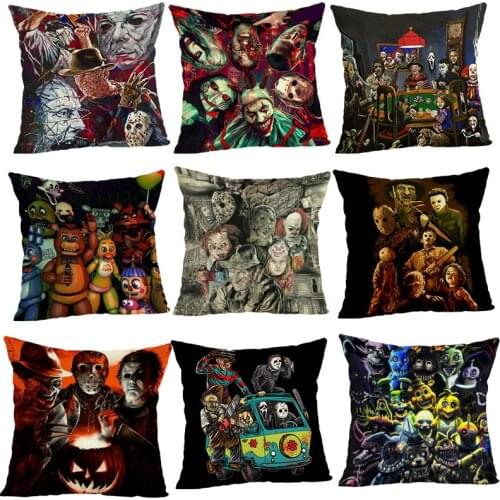 Customized Cushion Cover Sofa Cushions Horror Movie Character Murderers Chucky Jason Friday Pillow Covers Home Decor